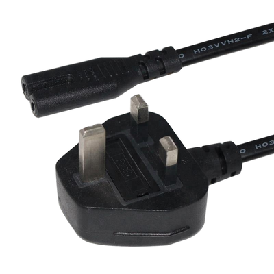Quality  Computer Angled Plug BS Power Cable 250V 2Pin Copper IEC for Home Hotel Restaurant factory
