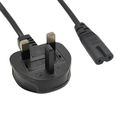 Computer Angled Plug BS Power Cable 250V 2Pin Copper IEC for Home Hotel Restaurant
