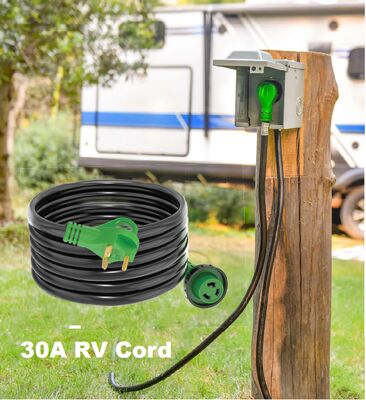 30A 125V RV Extension Cord With 10/3 AWG STW And ETL Approval For Reliable Power Connection