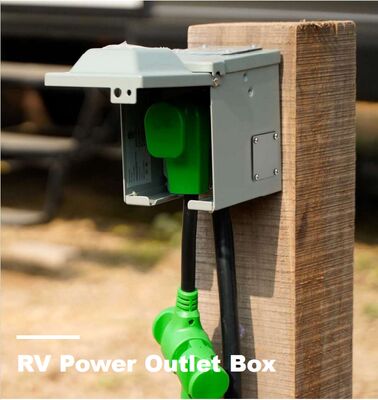 50A NEMA 14-50R RV Power Outlet Box with Weatherproof Enclosure and GFCI Protection