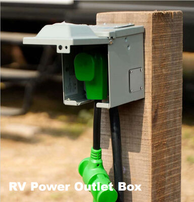 30A 125V Weatherproof RV Power Outlet Box and Electrical Pedestal for Outdoor RV Parks