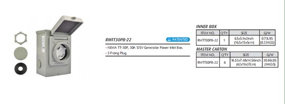 NEMA SS2-50P IP44 Waterproof RV Power Inlet 50A 125/250V Shore Power Connection Housing