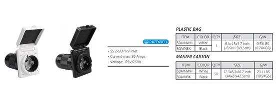 50 Amp RV Power Kit with 25FT Generator Cord and Pre-Drilled Waterproof Power Inlet Box