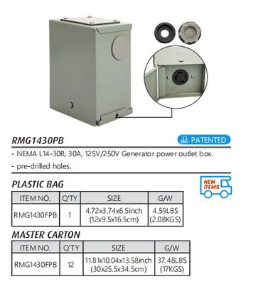 Weatherproof RV Power Outlet Box with 50A NEMA 14-50R and Dual RV Receptacles for Campgrounds