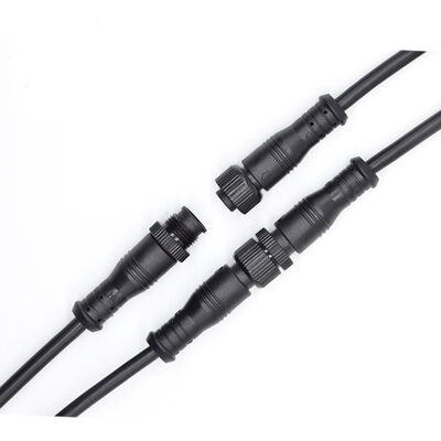 Waterproof Plug M12 Waterproof Mount 2pin  Plug Socket Power Cable Copper Contact M12LED Lighting Devices